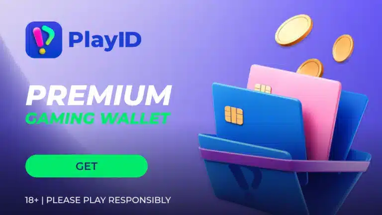 PlayID premium gaming wallet banner with payment cards